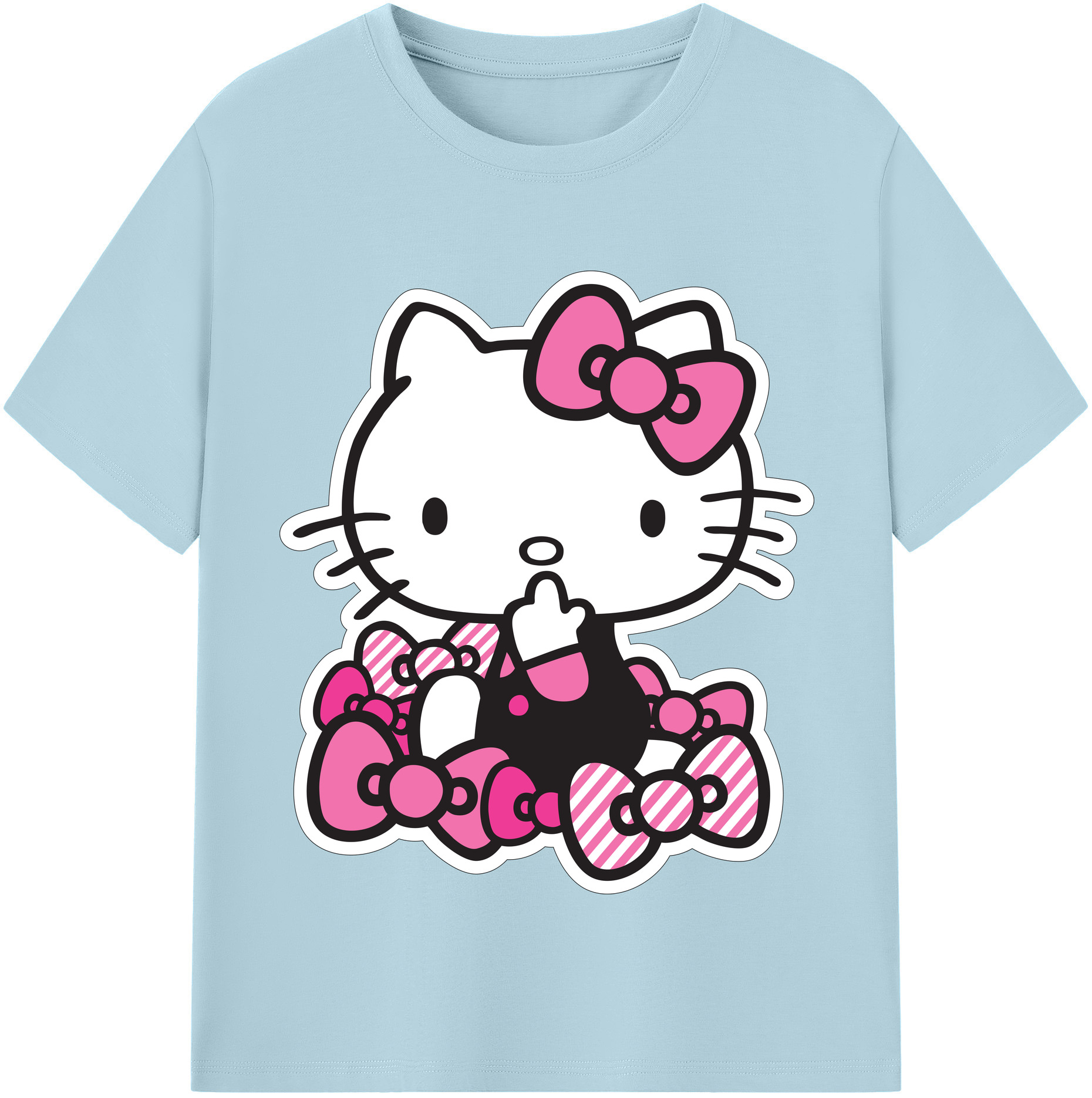 （画像用） Hello Kitty ハローキティ 綿100％半袖Tシャツ（フロントプリント）